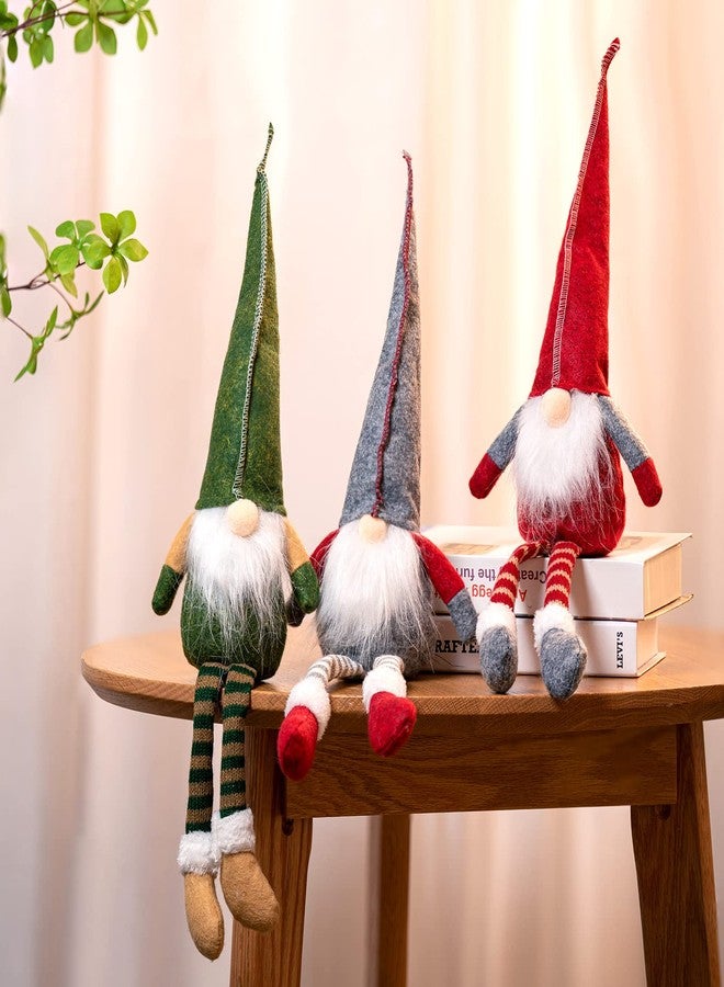 Threan 3 Set DIY Gnome Kit Elf Gnome Plush Crafts Felt Christmas Ornaments Sewing Craft DIY Ornaments for Adults(Classic Style) - Image 5